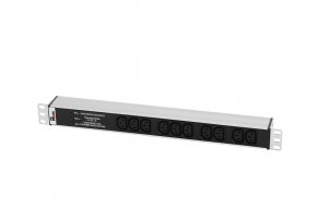 Блок розеток Rem-10 без шнура с фил. и инд., 10 IEC 60320 C13, вход IEC 60320 C14, 10A, алюм.
