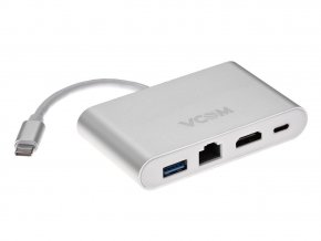 Кабель-адаптер USB3.1 Type-Cm to HDMI+USB3.0+RJ45+PD charging  VCOM 