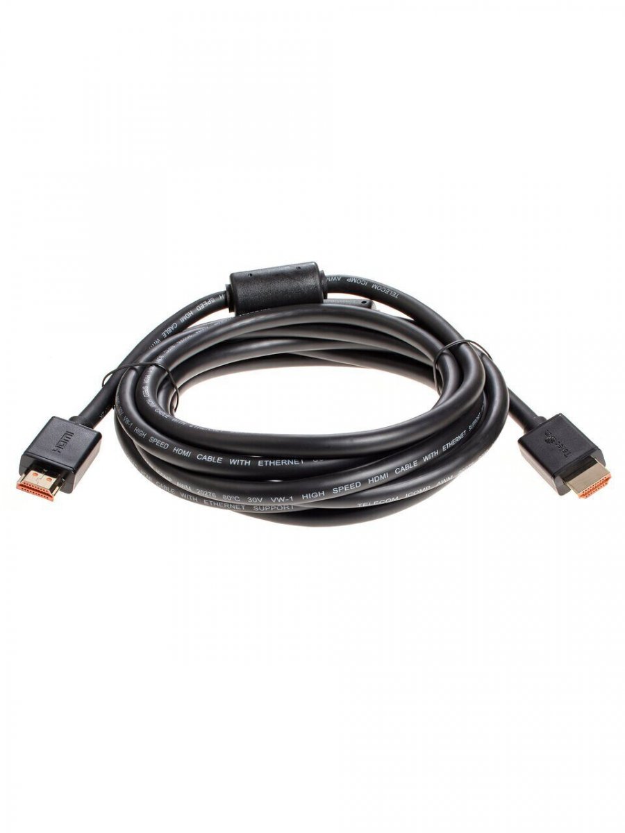Кабель HDMI-19M --- HDMI-19M ver 2.0+3D/Ethernet ,3m, 2 фильтраTelecom <TCG215F-3M>