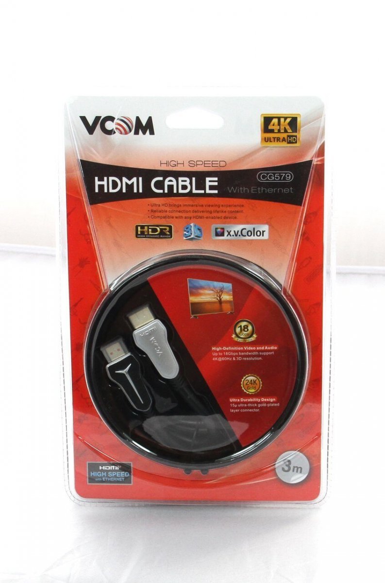Кабель HDMI 19M/M,ver. 2.0, 4K@60 Hz VCOM CG579-3M