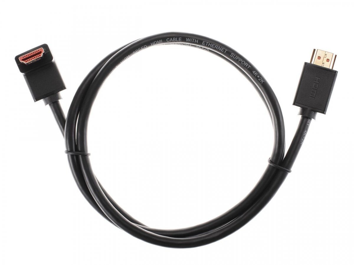 Кабель HDMI---HDMI ver 2.0 угловой коннектор 90град  1м,Telecom <TCG225-1M>