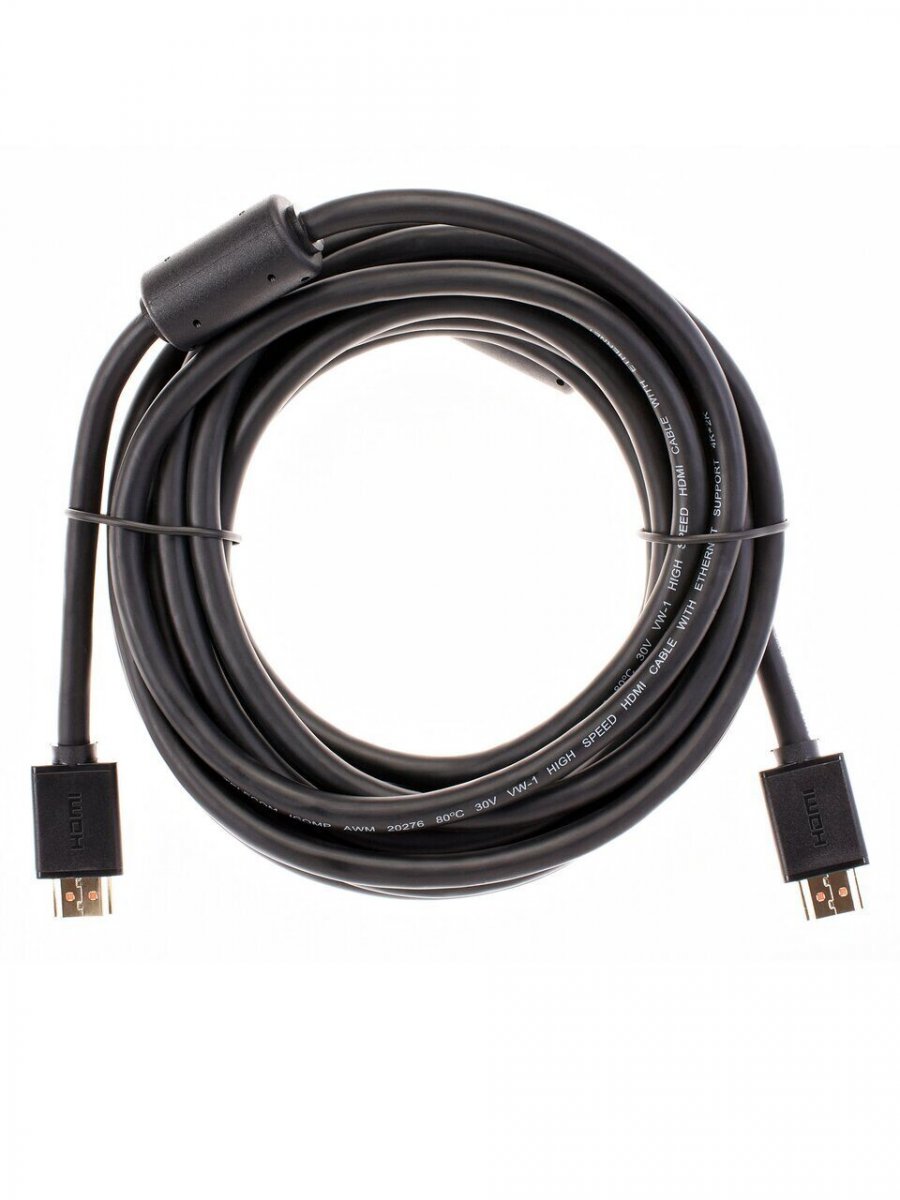 Кабель HDMI-19M --- HDMI-19M ver 2.0+3D/Ethernet ,5m, 2 фильтраTelecom <TCG215F-5M>
