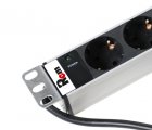 Вертикальный блок розеток Rem-16 с инд., 25 Schuko, 16A, алюм., 42-48U, шнур 3 м.
