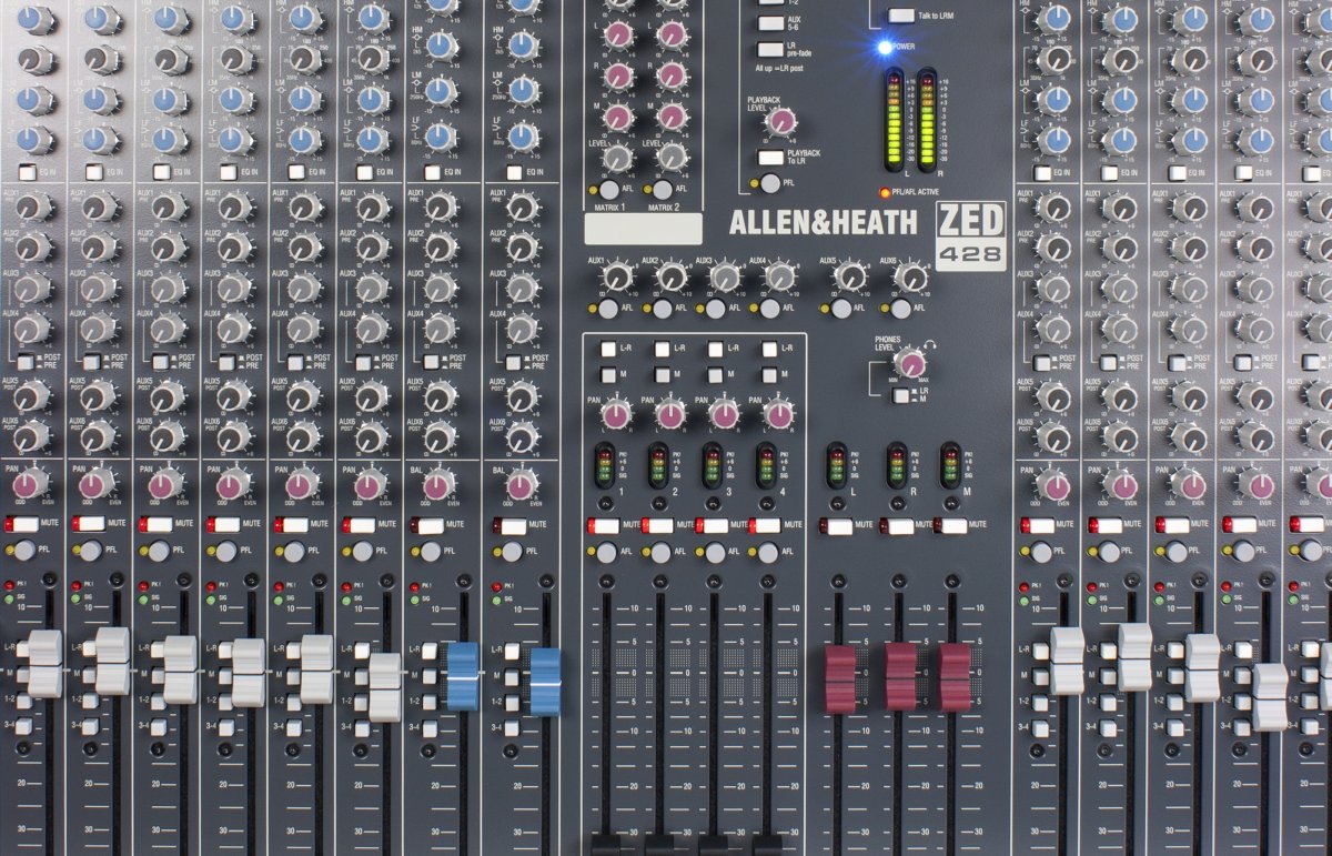 Универсальный аналоговый микшерный пульт для живого звука и записи Allen&Heath ZED-428