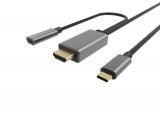 Кабель-адаптер USB 3.1 Type-Cm --> HDMI A(m) 4K@60Hz, 1.8m , PD, Alum Shell,VCOM <CU423MCPD-1.8M>