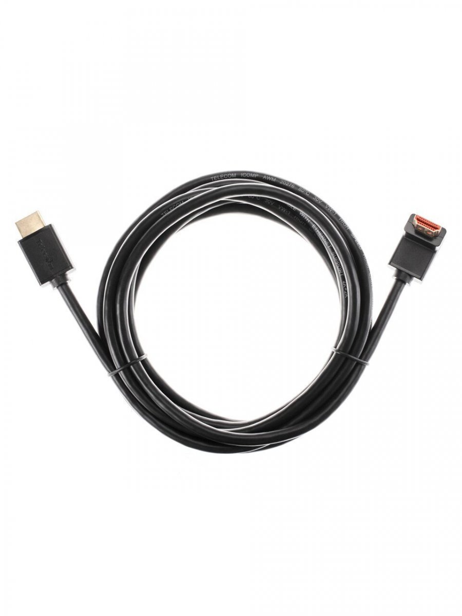 Кабель HDMI---HDMI ver 2.0 угловой коннектор 90град  3м,Telecom <TCG225-3M>