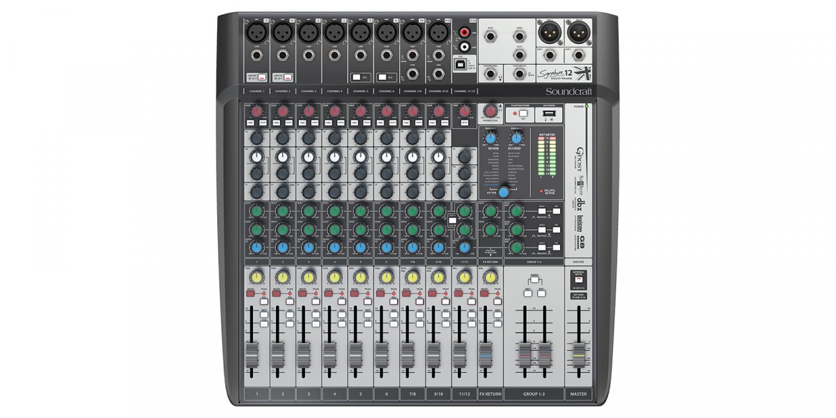 Аналоговый микшерный пульт Soundcraft Signature 12 MTK, USB-аудиоинтерфейс 14х12