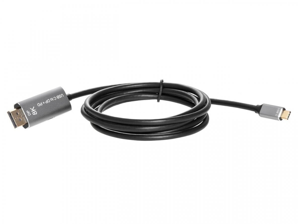 Кабель-адаптер USB Type-Cm --> DP1.4v (m) 8K@60Hz, PD 100W,1.8m , Alum Shell,VCOM <CU480MCPD-1.8M>