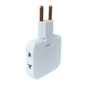 Тройник для розетки плоский, белый, без USB