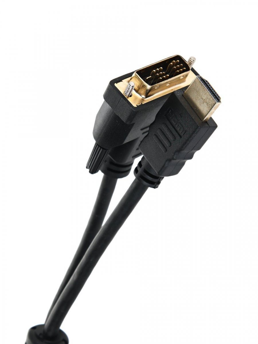 Кабель Telecom HDMI to DVI (19M -19M) CCS, 2 фильтра, 5м , с позолоченными контактами
