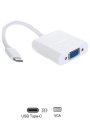 Кабель-адаптер USB 3.1 Type-Cm to VGA(f) 1920x1080@60Hz, 10Gbps , 0.2m VCOM
