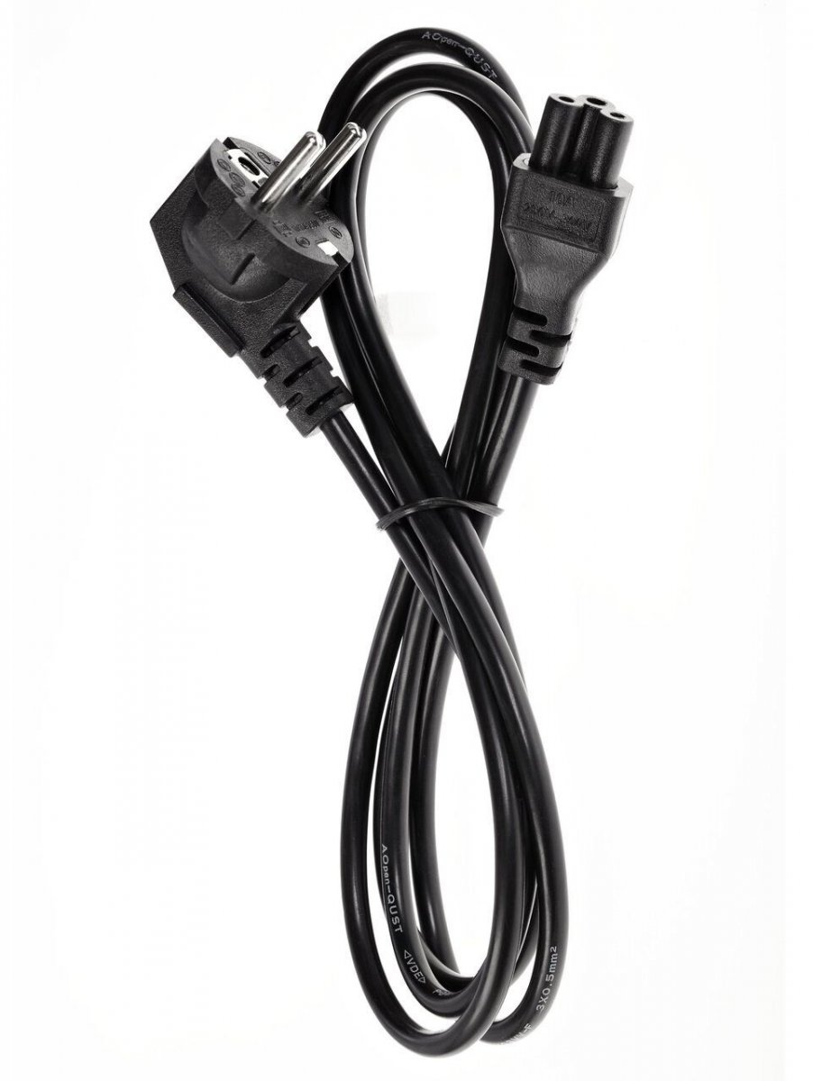 Кабель питания ноутбук 3-pin (угловая Евровилка) 3G*0.5mm2 1.8м, iOpen (Aopen/Qust) <ACE022-1.8M>