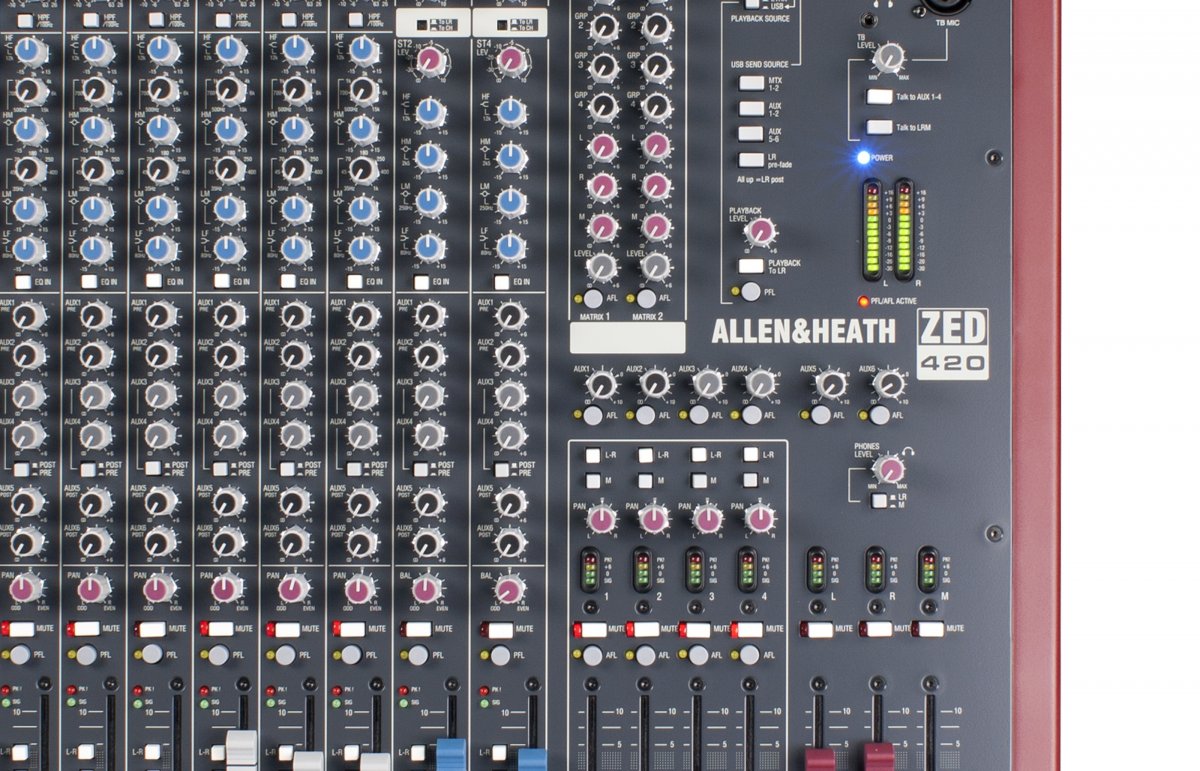 Аналоговый микшерный пульт для живого звука и записи Allen&Heath ZED-420