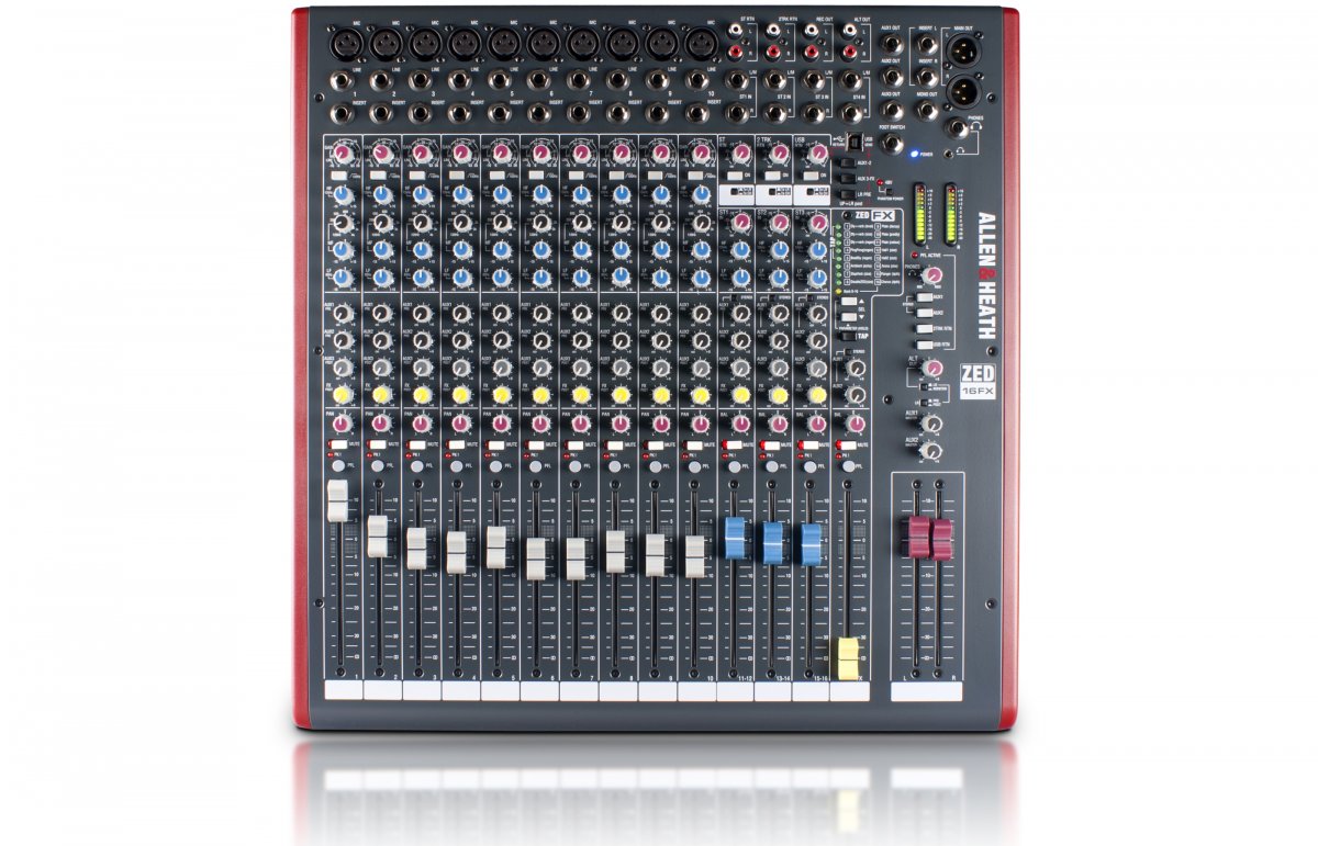 Универсальный аналоговый микшерный пульт для живого звука и записи Allen&Heath ZED-16FX