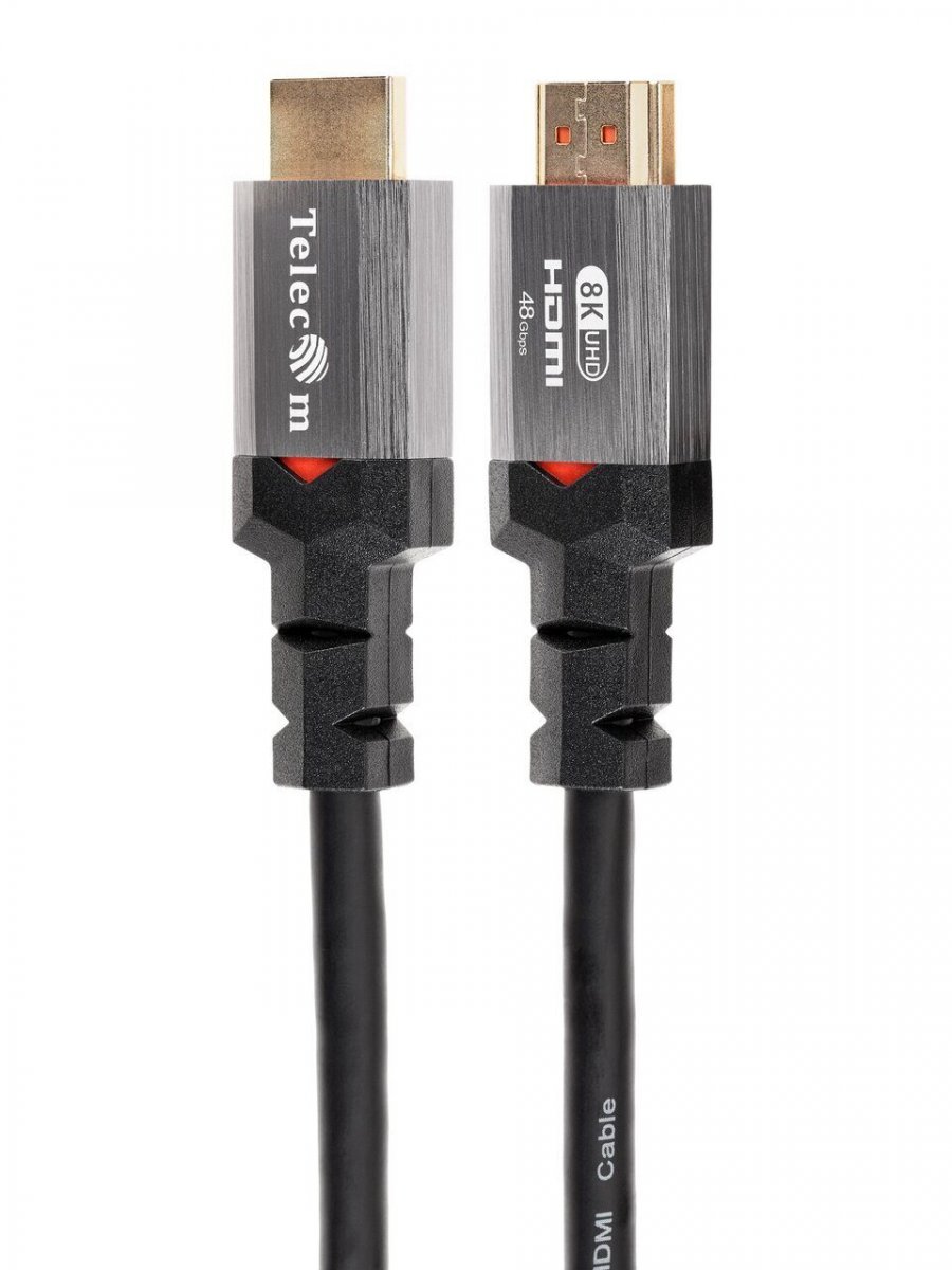 Кабель HDMI 19M/M,ver. 2.1, 8K@60 Hz 1m метал разъемы, Telecom <TCG365-1M>