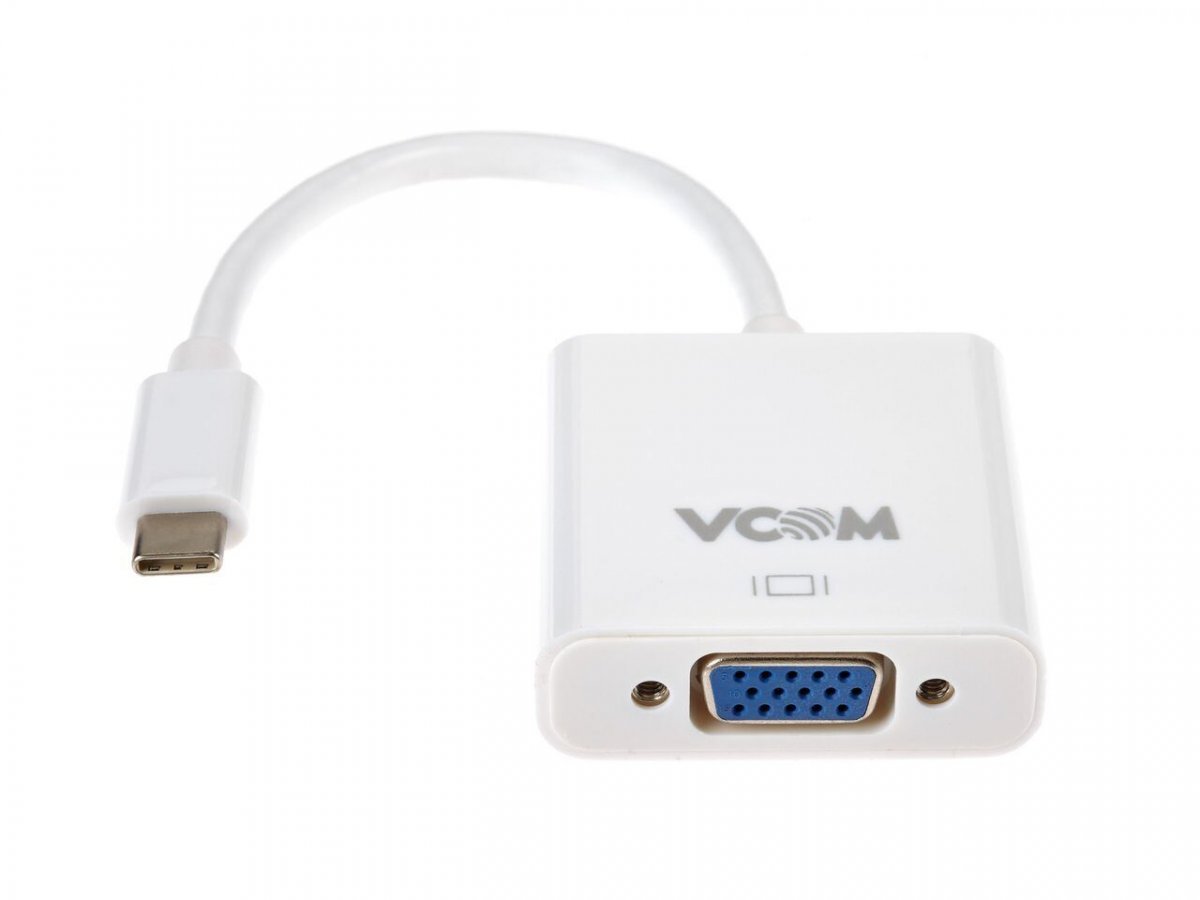 Кабель-адаптер USB 3.1 Type-Cm to VGA(f) 1920x1080@60Hz, 10Gbps , 0.2m VCOM