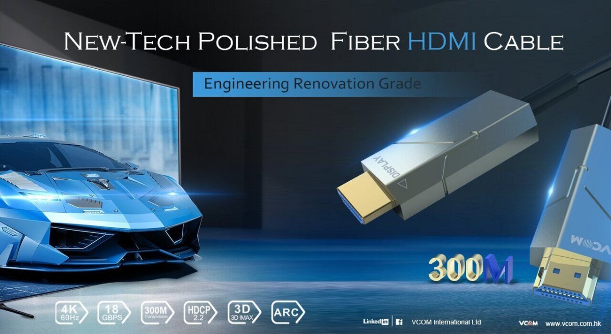 Активный оптический кабель HDMI 19M/M,ver. 2.0, 4K@60 Hz 30m VCOM D3742P-30M