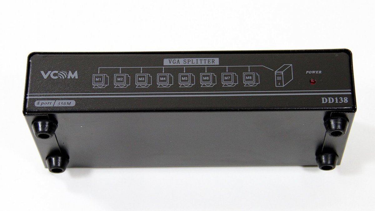 Разветвитель VGA 1 to 8-port 1(VGA15F+8VGA15F)+блок питания VCOM
