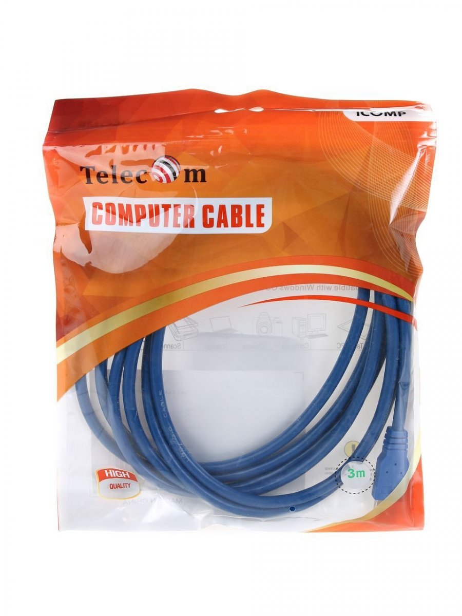 Кабель удлинительный USB 3.0 A/M to USB3.0 A/F 3m TELECOM <TUS706-3M>