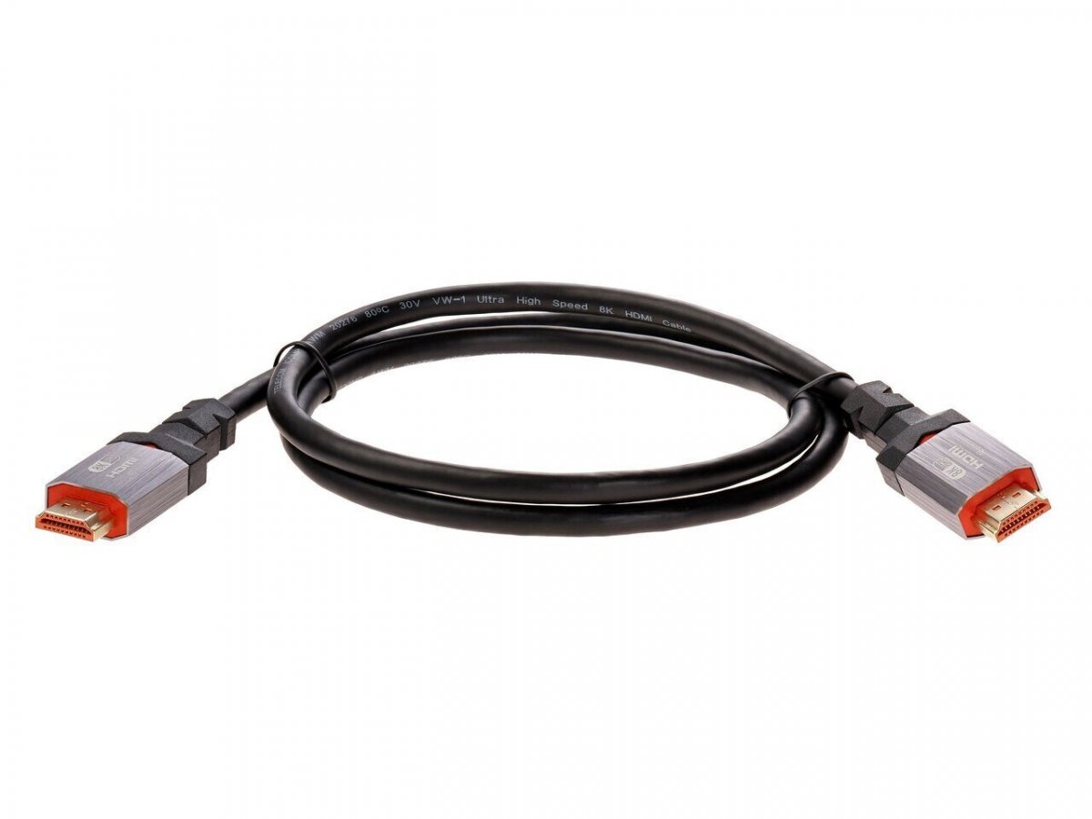 Кабель HDMI 19M/M,ver. 2.1, 8K@60 Hz 1m метал разъемы, Telecom <TCG365-1M>