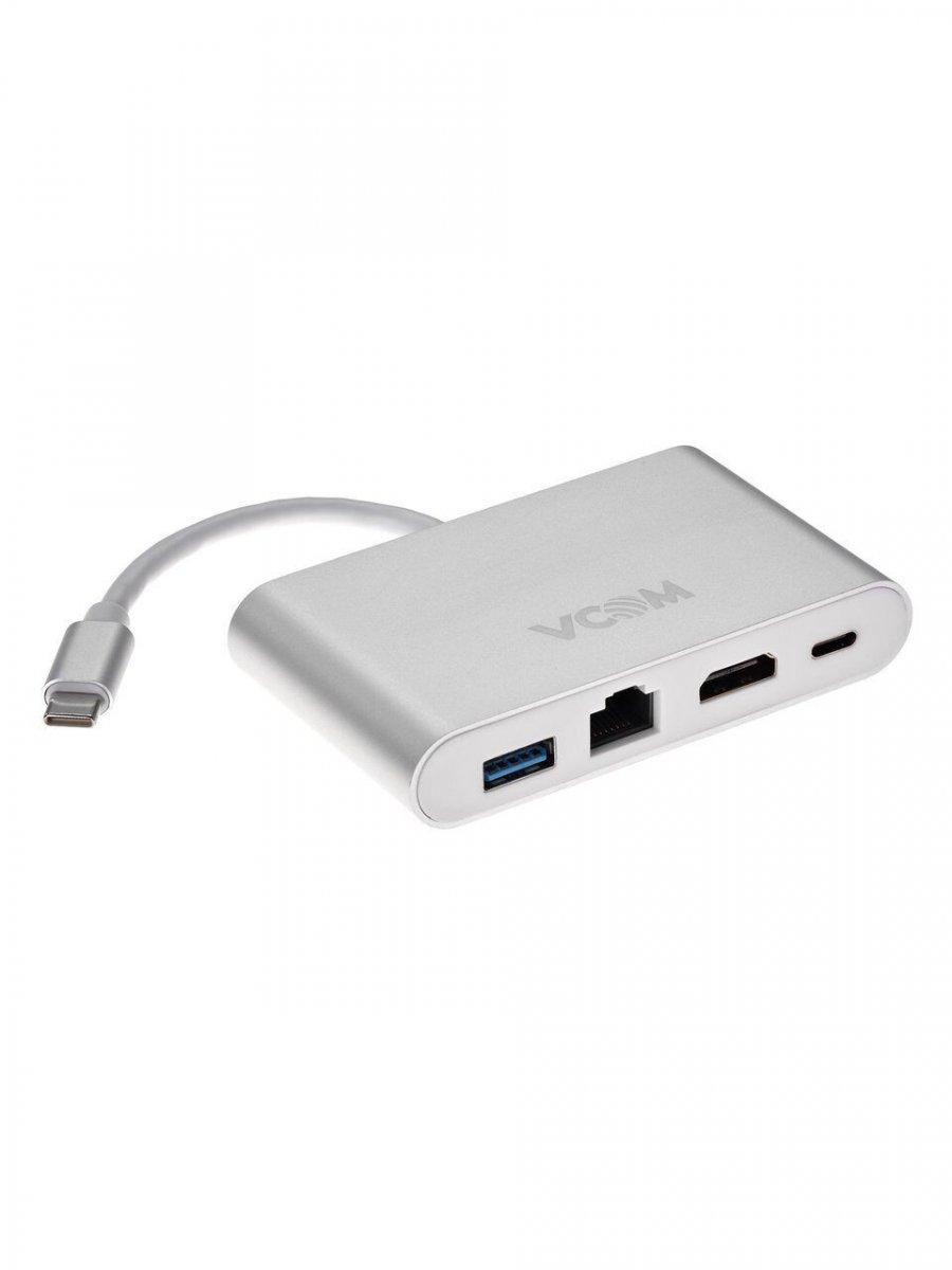 Кабель-адаптер USB3.1 Type-Cm to HDMI+USB3.0+RJ45+PD charging  VCOM <CU455>