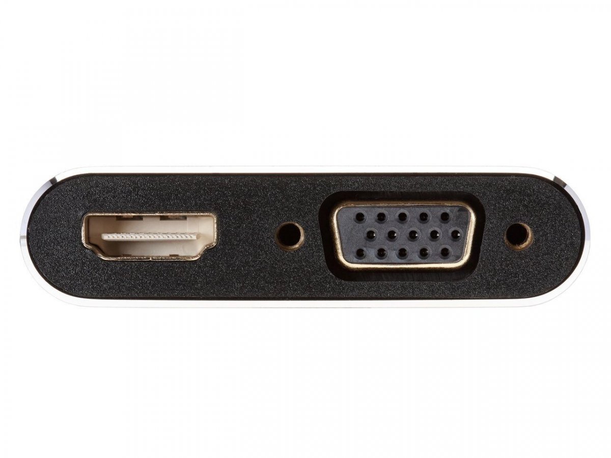 Кабель-переходник miniDisplayPort(M) ---> HDMI(F)+VGA(F)4K@30Hz VCOM Allum shell<CG646M-0.15>