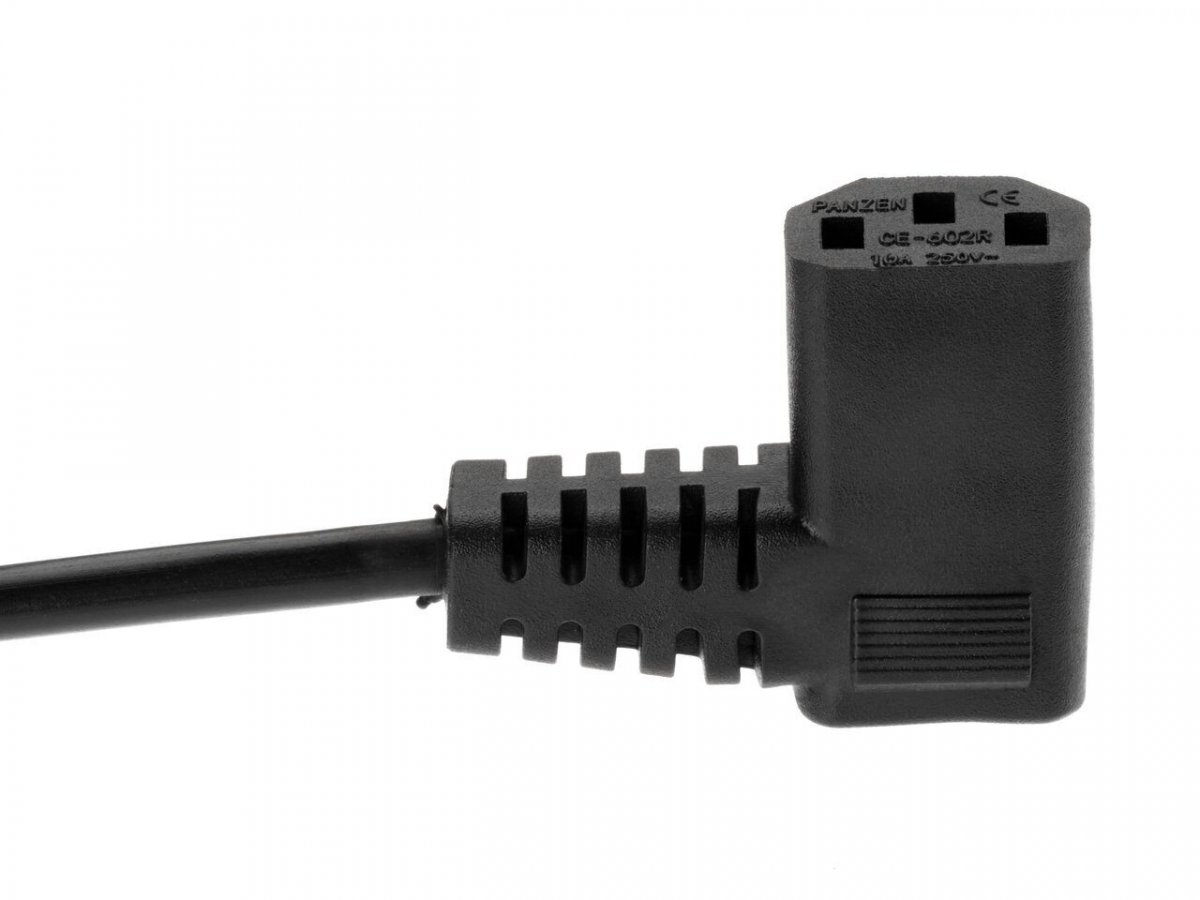 Кабель компьютер - розетка  угловой  220V 1.8м (Европейский стандарт)  TP021DA-1.8-BK