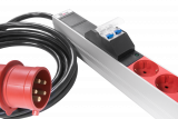 Вертикальный блок розеток Rem-3x16, 3 фазы 16A, инд, 24 S, 1420 мм, вх IEC 309, шнур 3 м