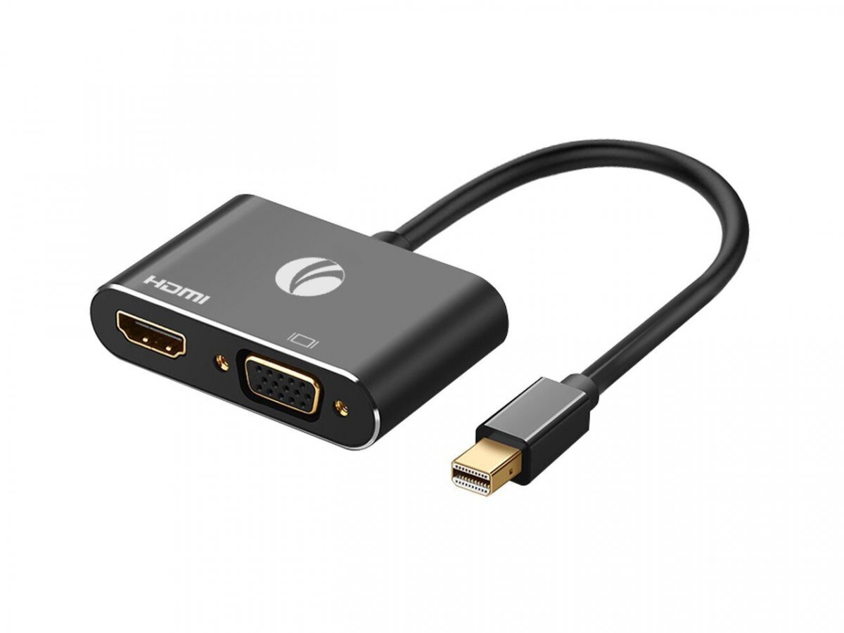 Кабель-переходник miniDisplayPort(M) ---> HDMI(F)+VGA(F)4K@30Hz VCOM Allum shell<CG646M-0.15>