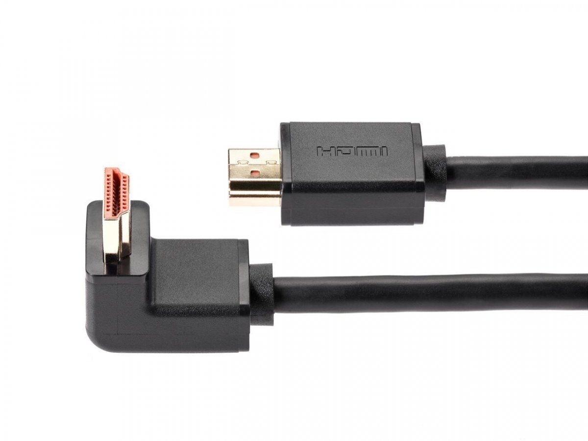 Кабель HDMI---HDMI ver 2.0 угловой коннектор 90град  1м,Telecom <TCG225-1M>
