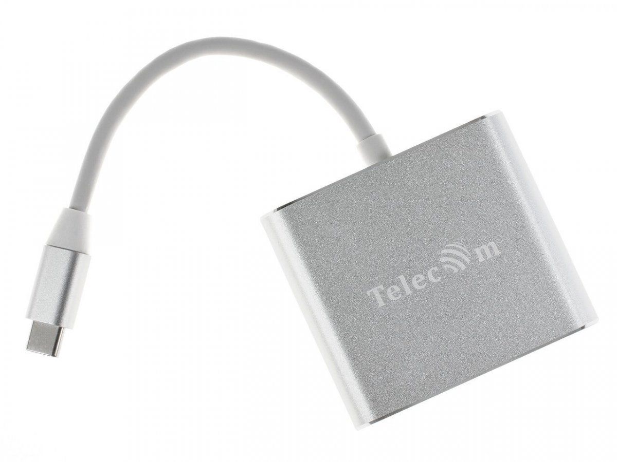 Кабель-концентратор USB3.1 TypeC(m) to HDMI+USB3.0 +PD charging 4K@30Hz, Telecom<TUC010>