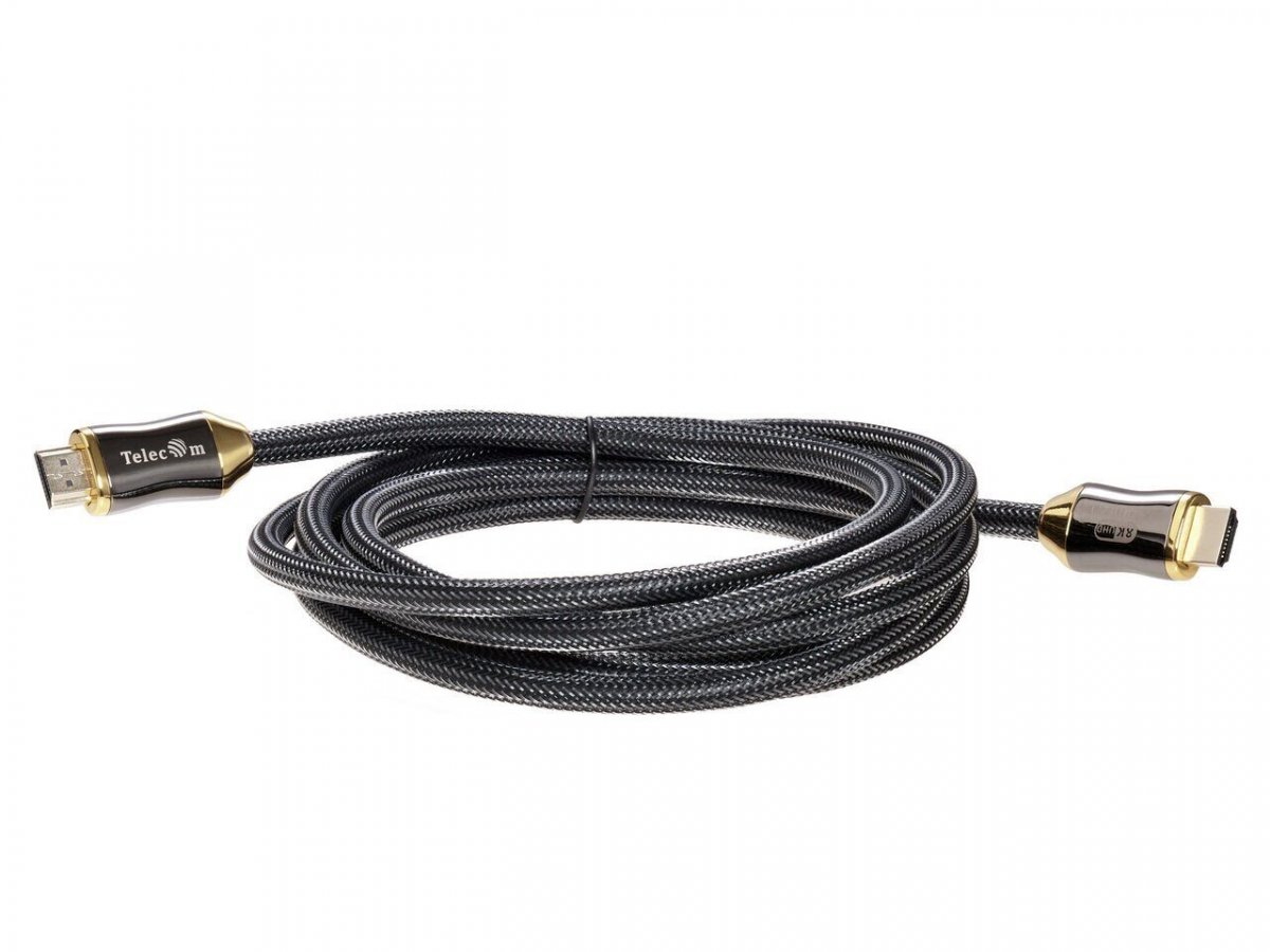 Кабель HDMI 19M/M,ver. 2.1, 8K@60 Hz 3m метал разъемы, нейлоновая оплетка Telecom <TCG300-3M>