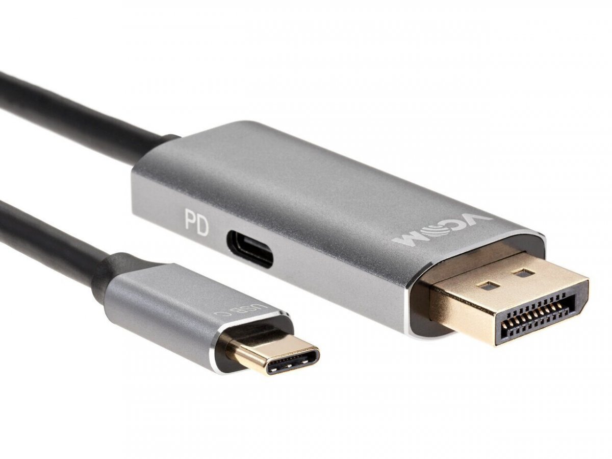 Кабель-адаптер USB Type-Cm --> DP1.4v (m) 8K@60Hz, PD 100W,1.8m , Alum Shell,VCOM <CU480MCPD-1.8M>