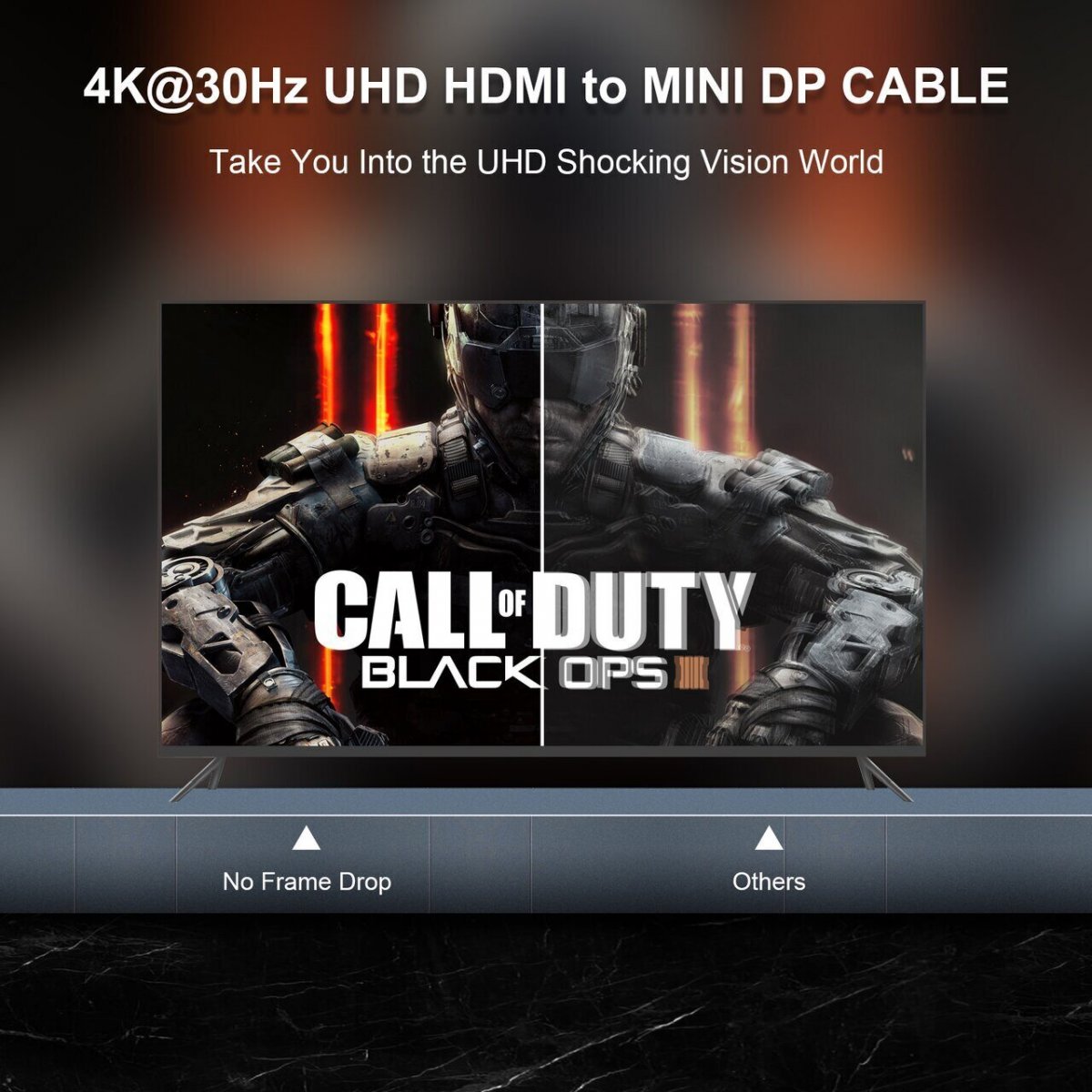 Кабель-переходник HDMI(F) +USB---> miniDP(M) 0.15m  4K*30Hz VCOM<CG497-0.15>