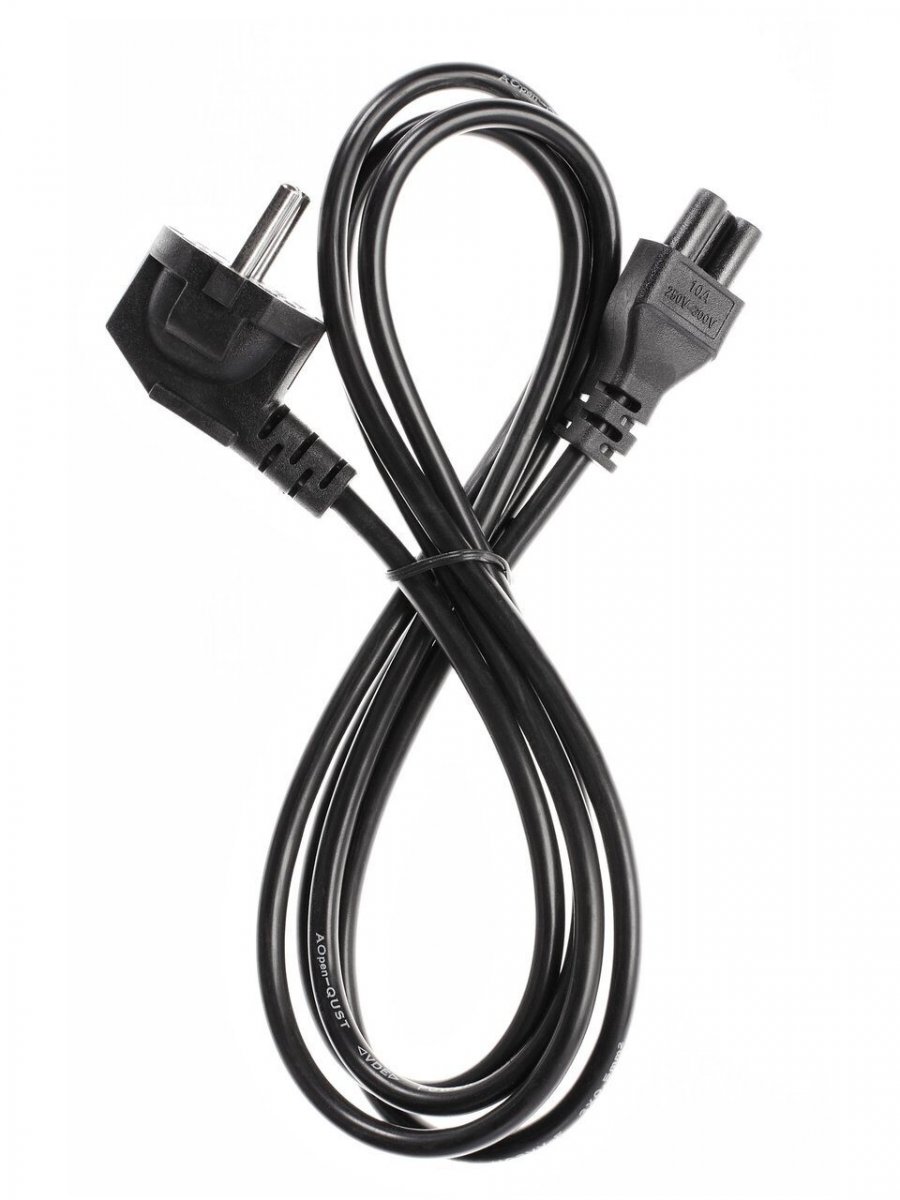 Кабель питания ноутбук 3-pin (угловая Евровилка) 3G*0.5mm2 1.8м, iOpen (Aopen/Qust) <ACE022-1.8M>