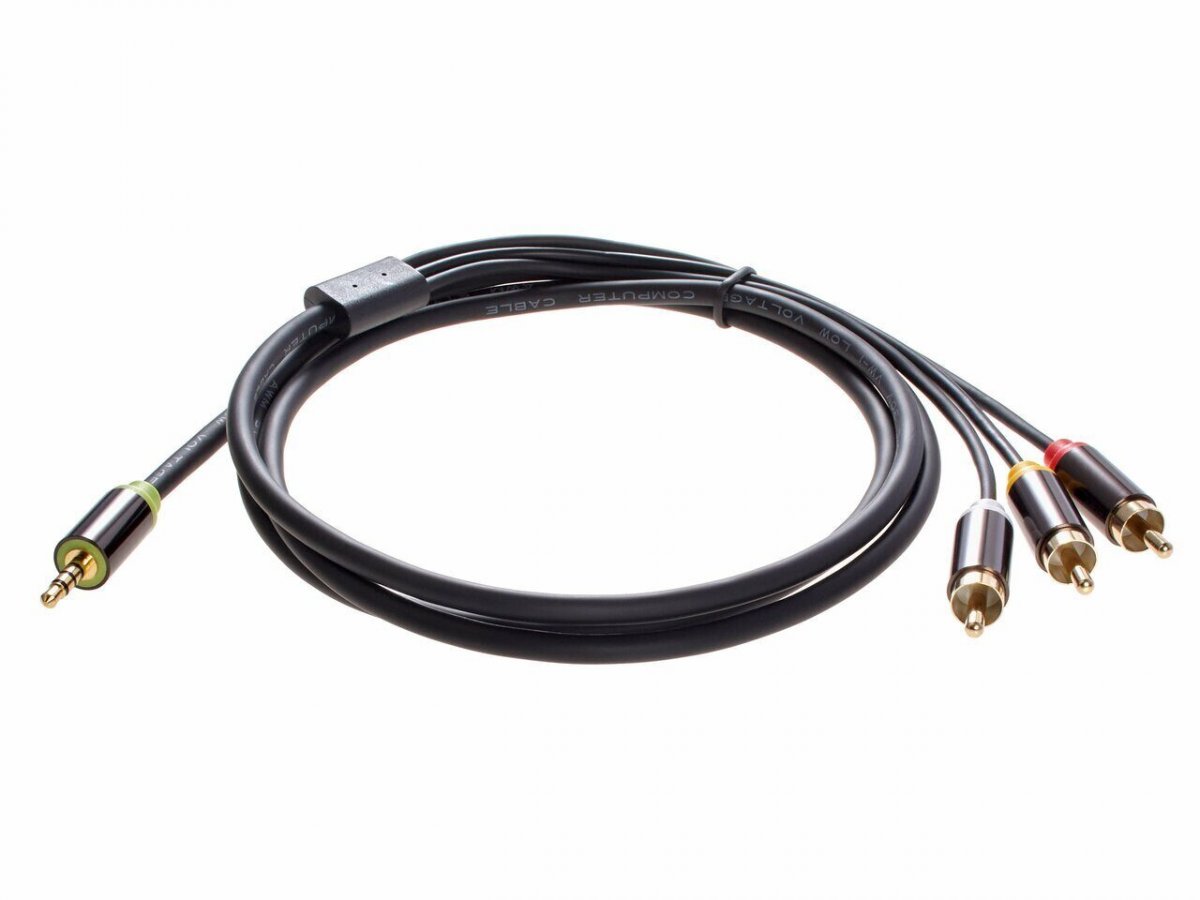 Кабель соединит 3.5 Jack (M)/3 RCA (M), 1.5м, Telecom PRO<TAV4545M-1.5M>