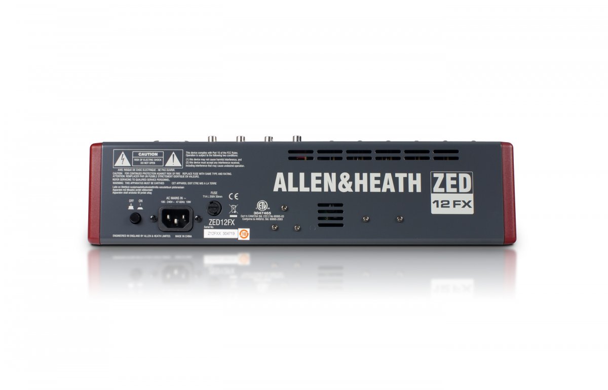 Универсальный аналоговый микшерный пульт для живого звука и записи Allen&Heath ZED-12FX