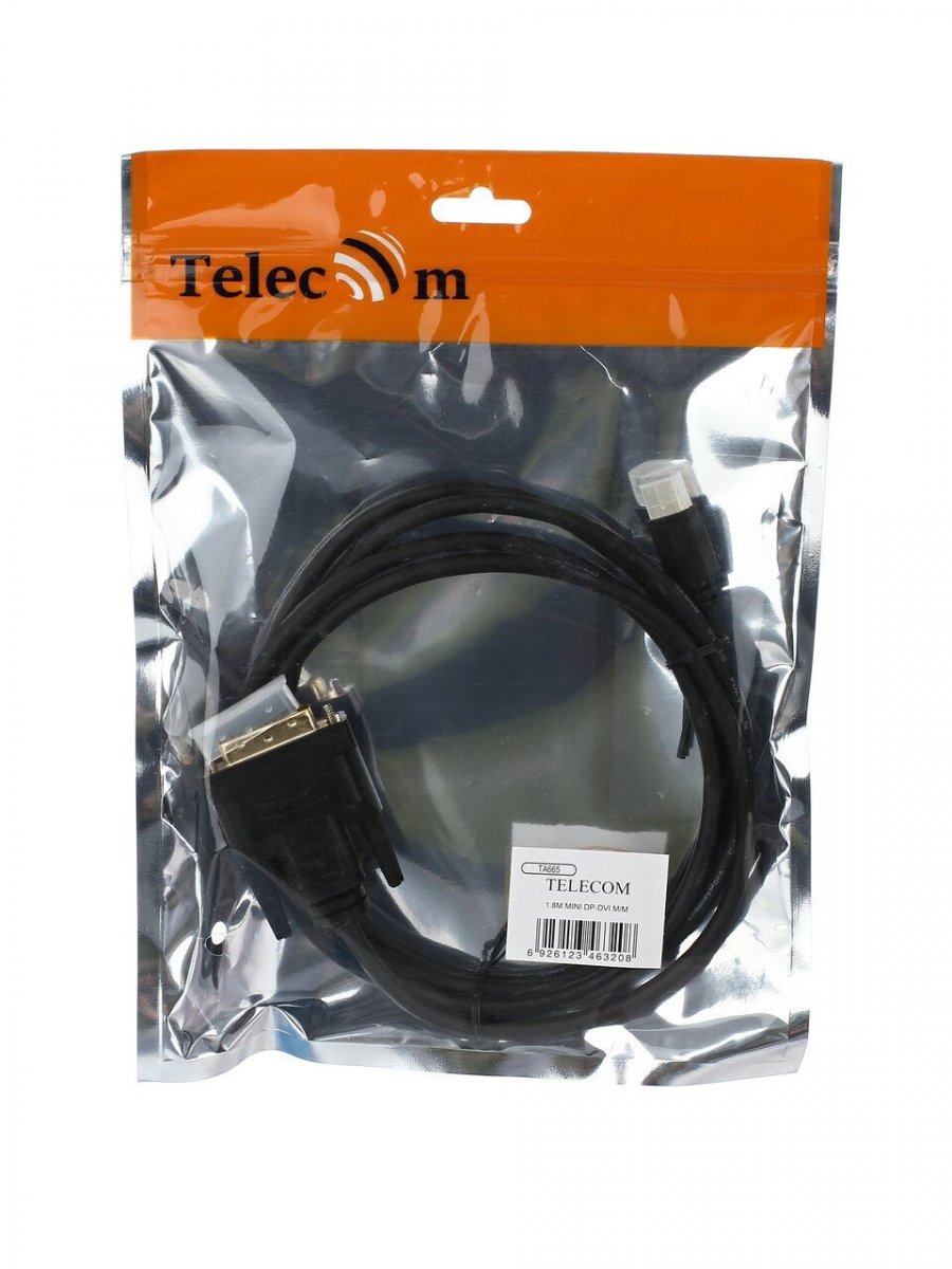 Кабель-переходник MINI-DisplayPort M to DVI M 1,8м  Telecom (TA665-1.8M)