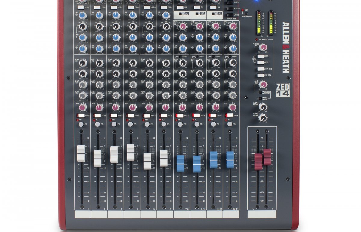 Универсальный аналоговый микшерный пульт для живого звука и записи Allen&Heath ZED-14