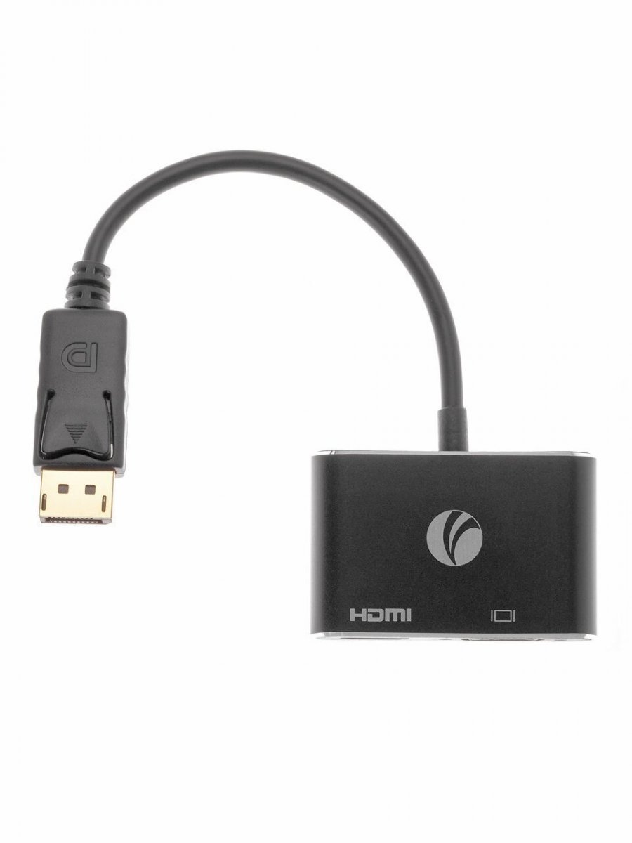 Кабель-переходник DisplayPort(M) ---> HDMI(F)+VGA(F)4K@30Hz VCOM Allum shell<CG640M-0.15>