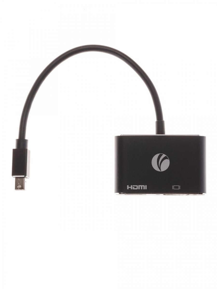 Кабель-переходник miniDisplayPort(M) ---> HDMI(F)+VGA(F)4K@30Hz VCOM Allum shell<CG646M-0.15>
