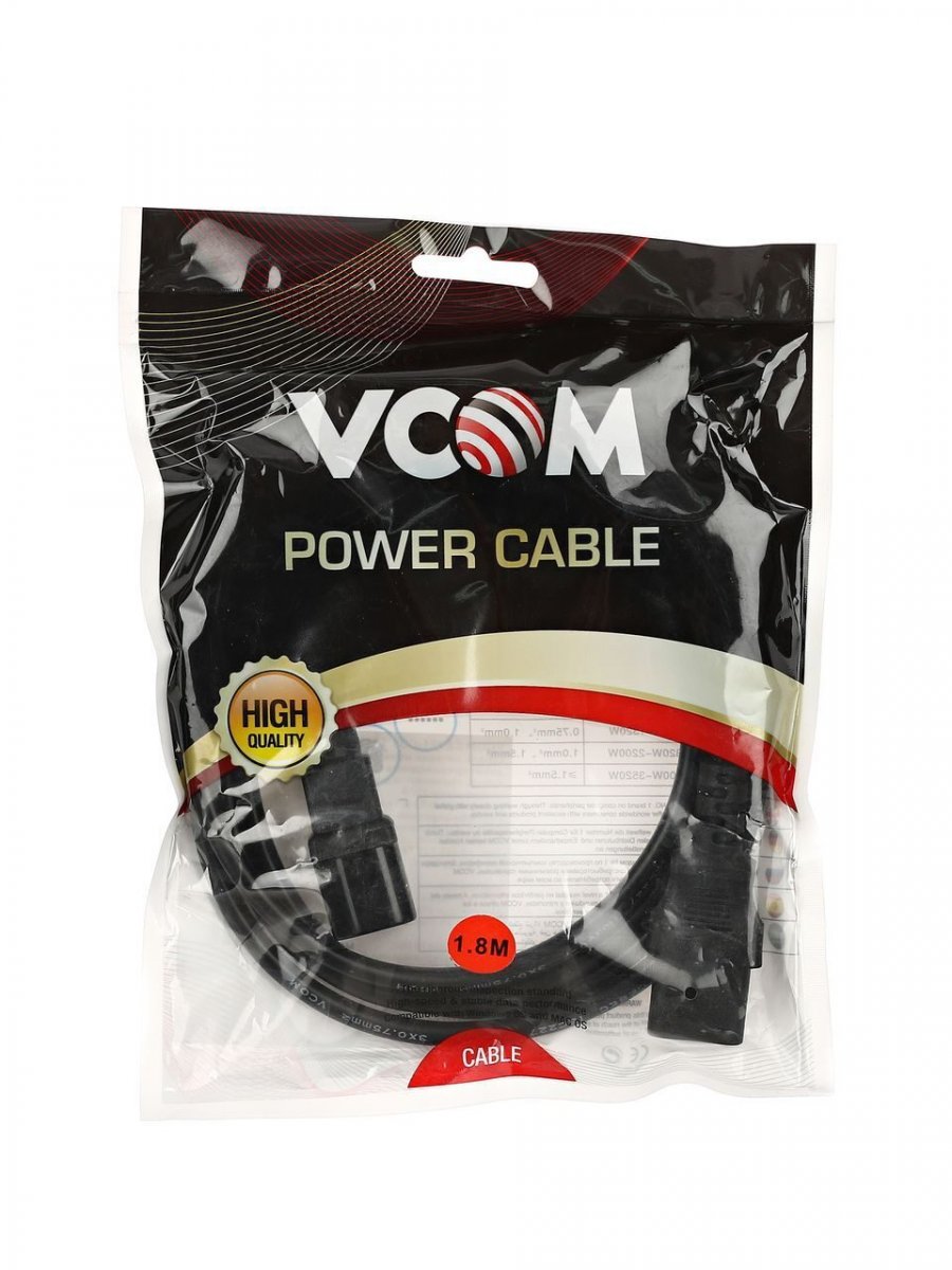 Кабель монитор - компьютер 220V (UPS -> устройство) VCOM  3G*0.75mm (CE001-CU)1.8м