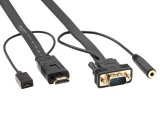 Кабель-переходник HDMI(M)+microUSB --> VGA_M+audio 1,8м 1080*60Hz, VCOM <CG598-1.8M>