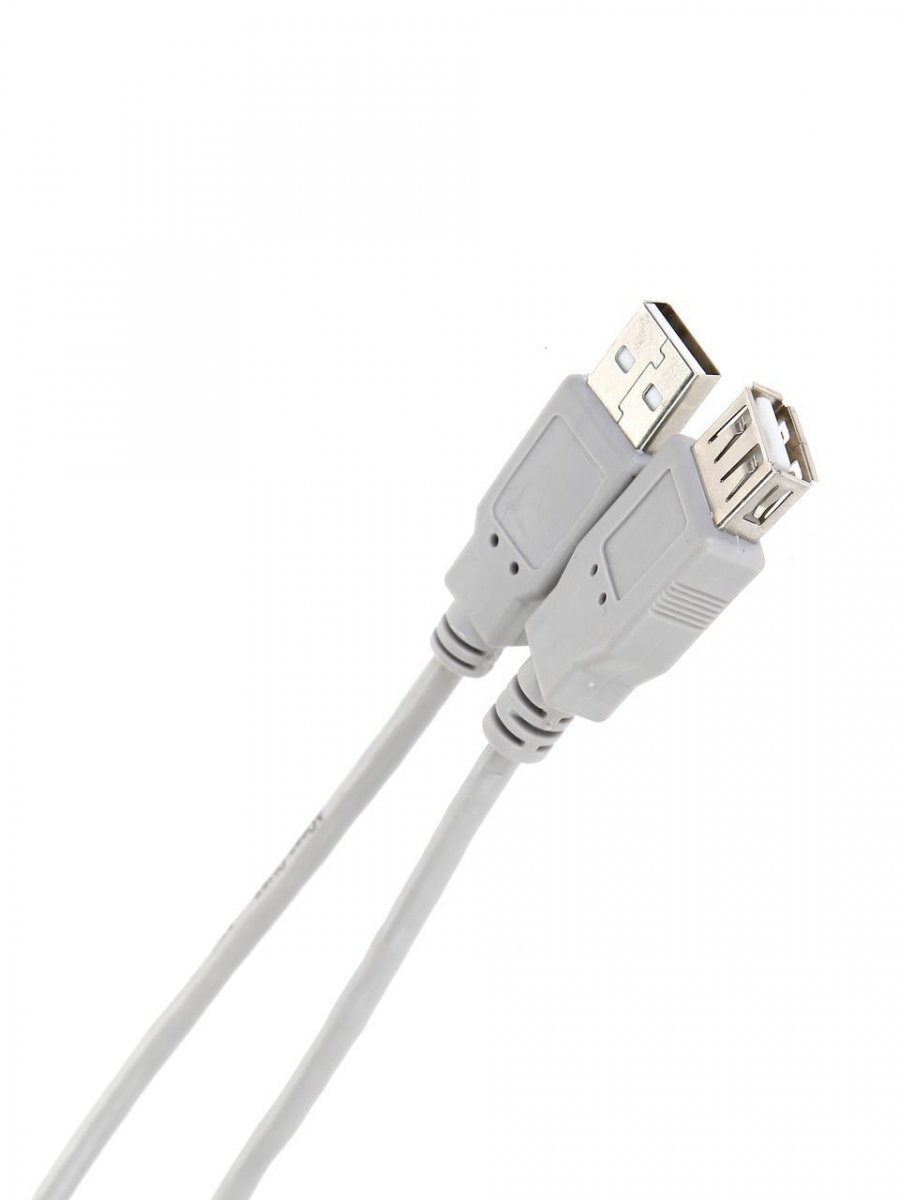 Кабель удлинительный Aopen/Qust USB2.0 AM/AF 3m серый (ACU202-3G)