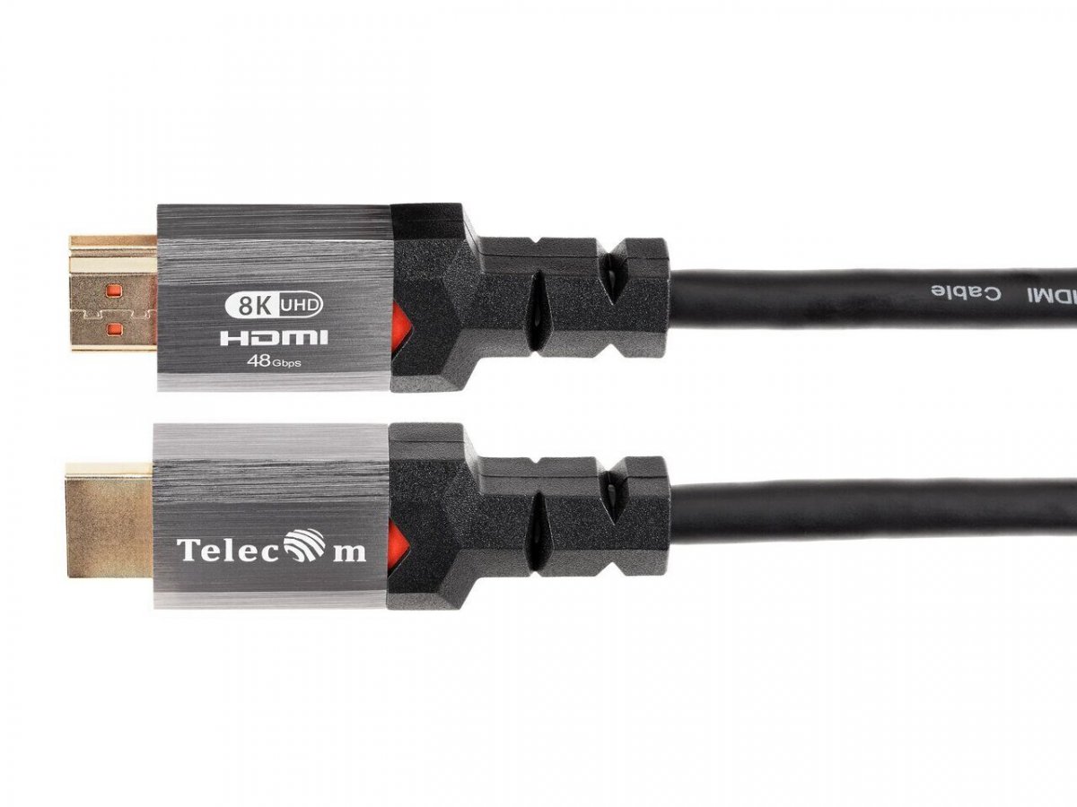 Кабель HDMI 19M/M,ver. 2.1, 8K@60 Hz 2m метал разъемы, Telecom <TCG365-2M>