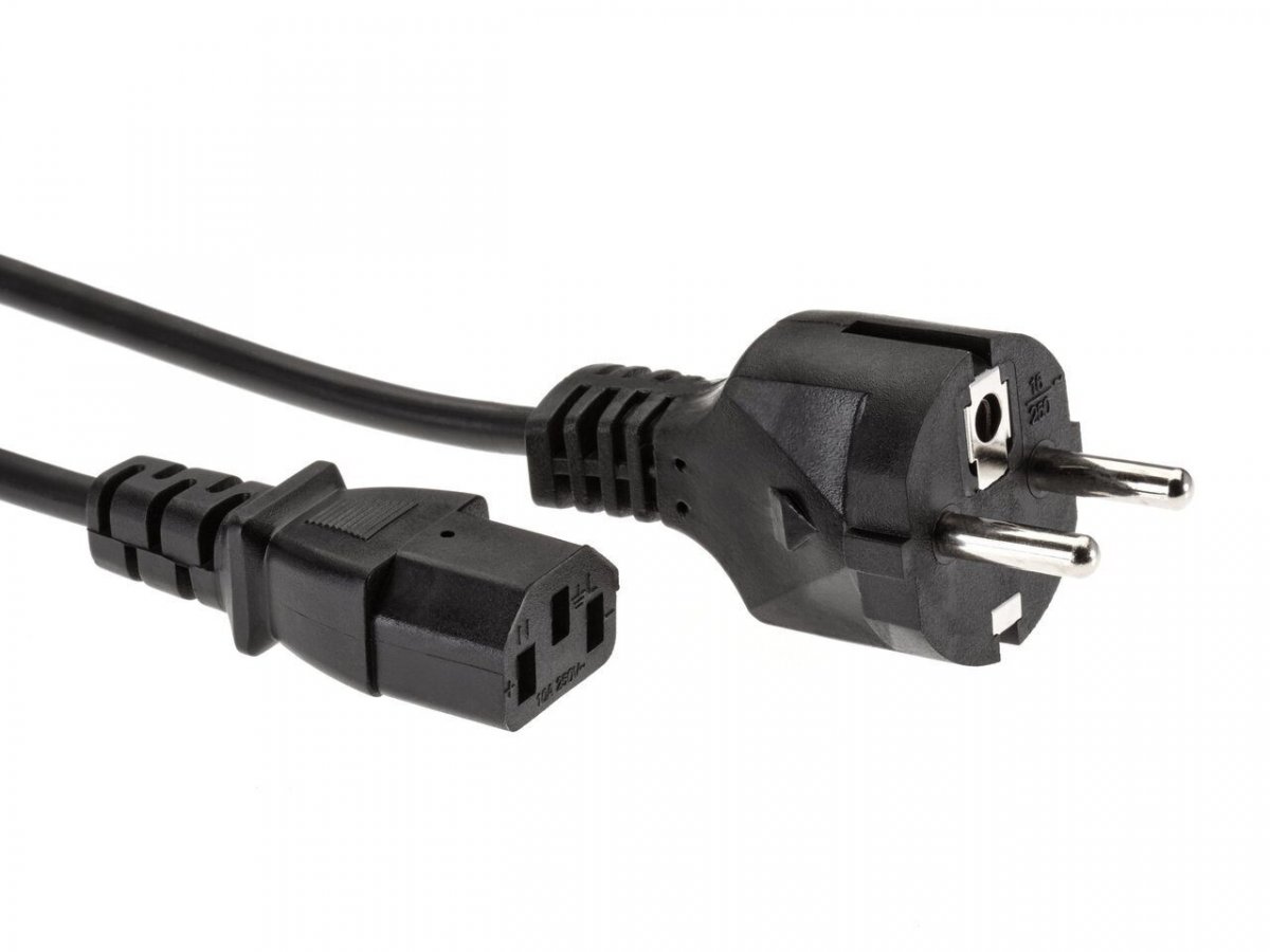 Кабель компьютер-розетка 220V EURO VDE 3G*1.0mm2 TELECOM TE021-CU 1,8м