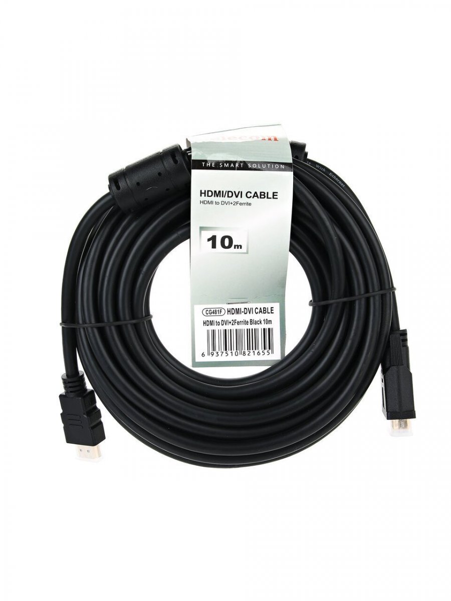 Кабель HDMI to DVI-D Dual Link (19M -25M) 10м, 2 фильтра, TELECOM