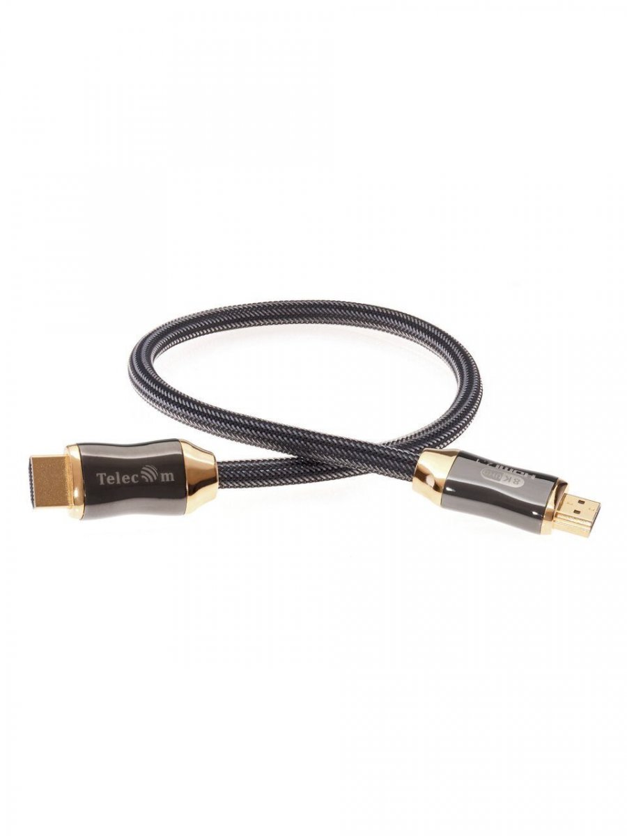 Кабель HDMI 19M/M,ver. 2.1, 8K@60 Hz 0.5m метал разъемы, нейлоновая оплетка Telecom <TCG300-0.5M>