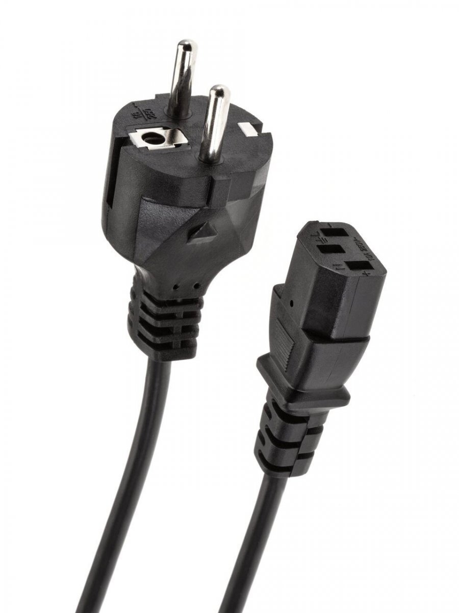 Кабель компьютер - розетка 220V (EURO) 3м, 3G 0,75mm медь , Telecom