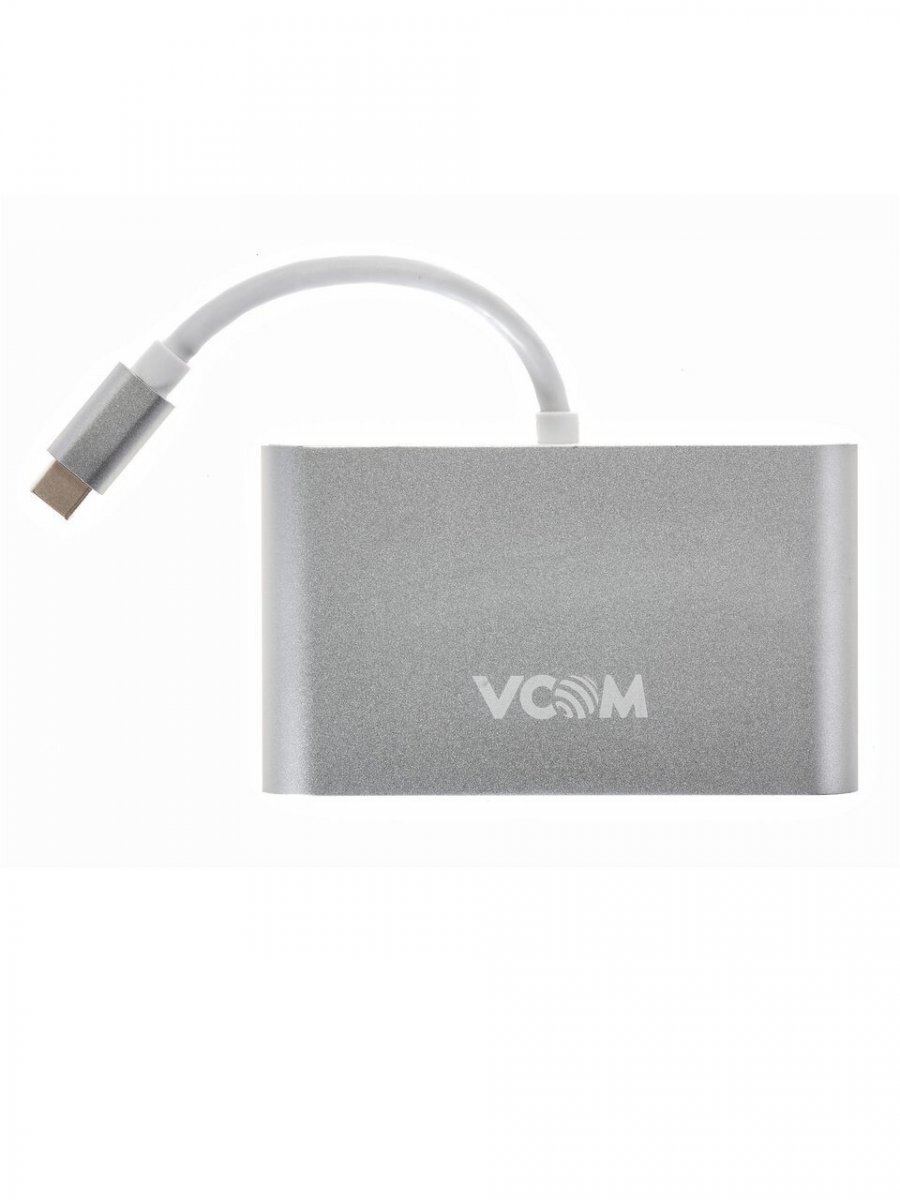Кабель-адаптер USB3.1 Type-Cm to HDMI+USB3.0+RJ45+PD charging  VCOM <CU455>